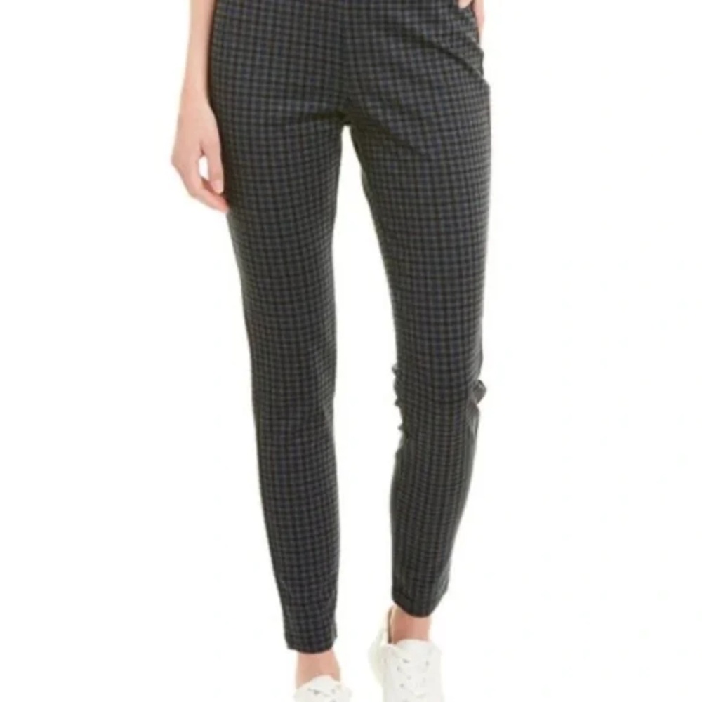 J. JILL Black Gray Houndstooth Ponte Pull On Leggings Pants Size M